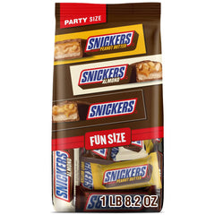 Snickers Milk Chocolate, Peanut Butter, & Almond Candy Bars Fun Size Variety Pack, Party Size - 24.02oz/35ct Bulk Bag