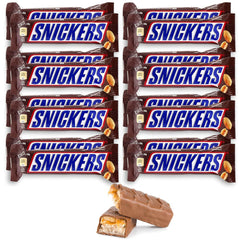 Snickers 12 Pack Full Size Single Chocolate Candy Bar 1.86oz Each Bulk Packaging